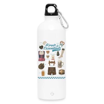 Motifs traditionnels de la fête de la bière sur les vêtements - Gourde en inox avec mousqueton 750 ml - blanc - Devant