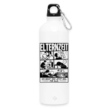 Elternzeit Ich mach das jetzt mal - Trinkflasche mit Karabiner 750 ml - Weiß - Vorne