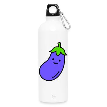 aubergine - Gourde en inox avec mousqueton 750 ml - blanc - Devant