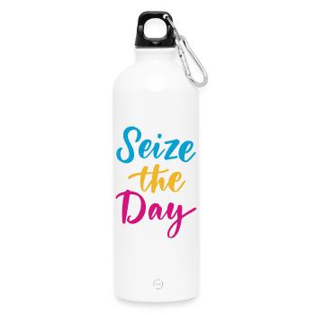 Saisissez le jour - Gourde en inox avec mousqueton 750 ml - blanc - Devant