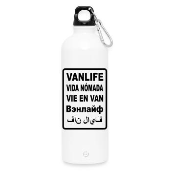 Vanlife International - Water Bottle with carabiner 750 ml - white - Front