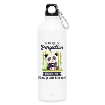 Cute Panda Birth Baby. - Water Bottle with carabiner 750 ml - white - Front