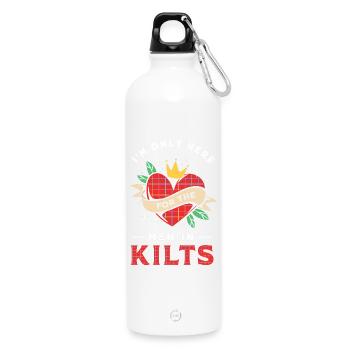 Kilt Scotland Scotland Jupe Tartan - Gourde en inox avec mousqueton 750 ml - blanc - Devant