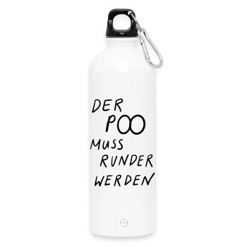 Der Po muss runder werden - Trinkflasche mit Karabiner 750 ml - Weiß - Vorne