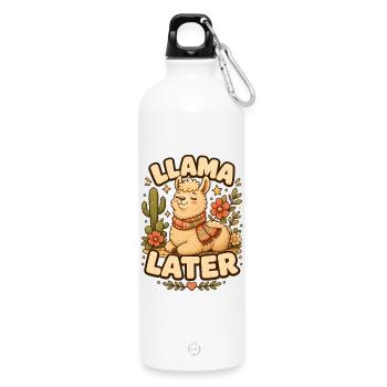 Llama Later Lama - Trinkflasche mit Karabiner 750 ml - Weiß - Vorne