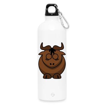 Conception du visage Braunbock - Gourde en inox avec mousqueton 750 ml - blanc - Devant