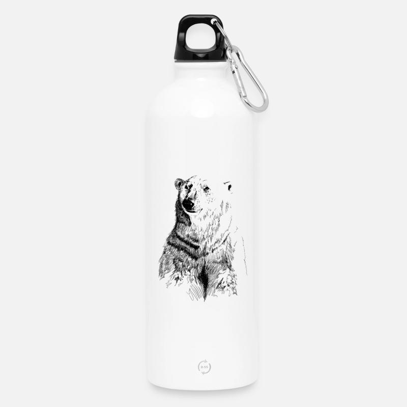 eisbaer - Water Bottle with carabiner 750 ml - white