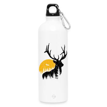 deer - Water Bottle with carabiner 750 ml - white - Front