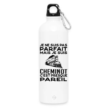 cheminot 2 - Gourde en inox avec mousqueton 750 ml - blanc - Devant