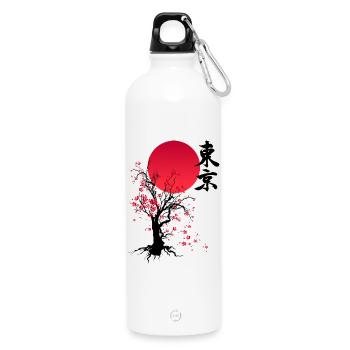 HERBST - KIRSCHBLÜTENHERBST - Trinkflasche mit Karabiner 750 ml - Weiß - Vorne