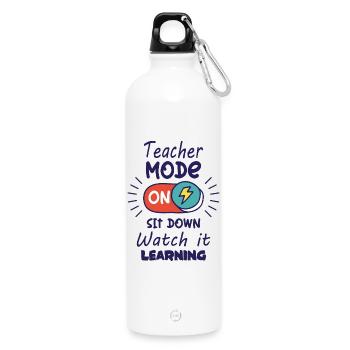 Teacher - Water Bottle with carabiner 750 ml - white - Front