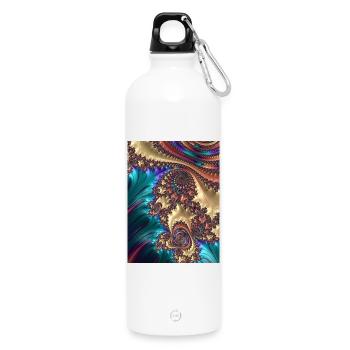 Abstrakt - Trinkflasche mit Karabiner 750 ml - Weiß - Vorne