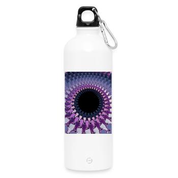 Abstrakt - Trinkflasche mit Karabiner 750 ml - Weiß - Vorne