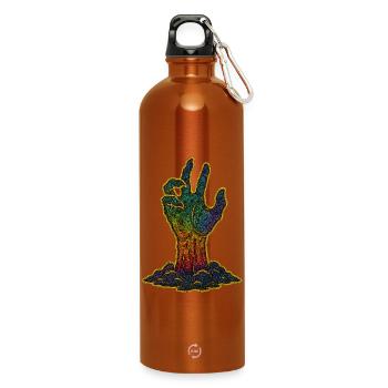 Regenbogenhand Halloween - Trinkflasche mit Karabiner 750 ml - Orange - Vorne