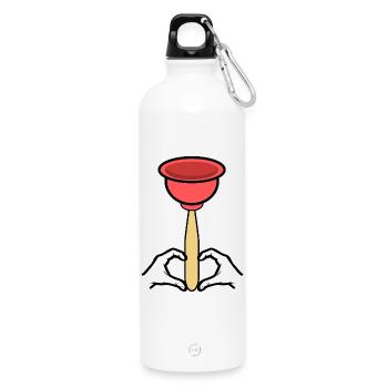 Pömpel Spout Cleaner Craftsman - Water Bottle with carabiner 750 ml - white - Front