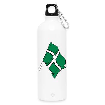 Flag of Devon - Water Bottle with carabiner 750 ml - white - Front