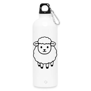 Sheep Sheep Lamb - Water Bottle with carabiner 750 ml - white - Front