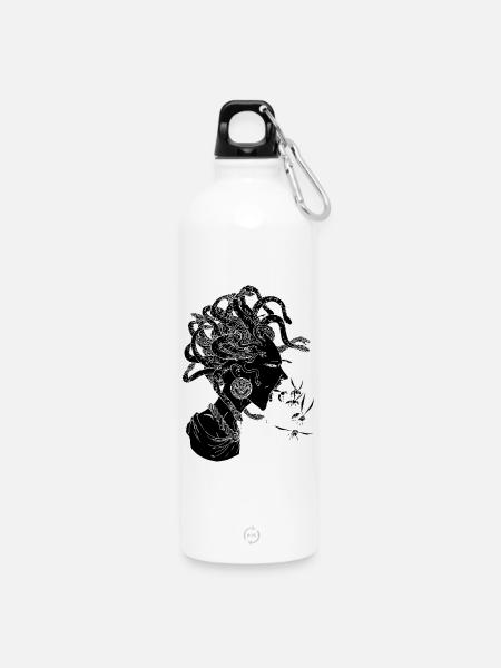 Schwarze Medusa - Trinkflasche mit Karabiner 750 ml - Weiß