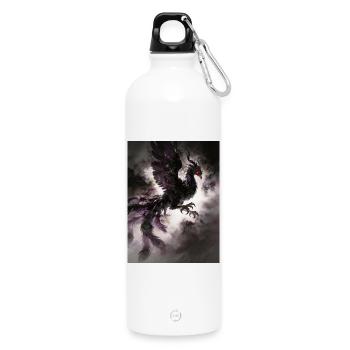 The Black Phoenix: Shadow and Rebirth - Water Bottle with carabiner 750 ml - white - Front