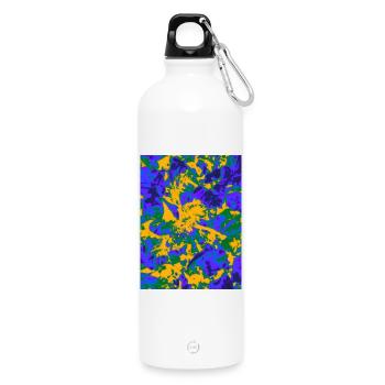 Explosion florale psychédélique néon - Gourde en inox avec mousqueton 750 ml - blanc - Devant