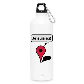 I am here! Google Maps - Trinkflasche mit Karabiner 750 ml - Weiß - Vorne