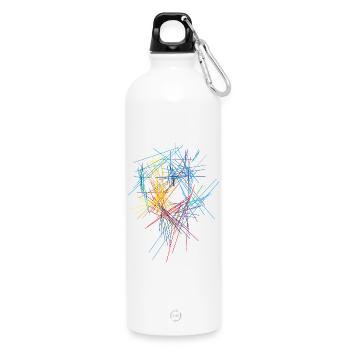 Colors Strokes Design - Water Bottle with carabiner 750 ml - white - Front