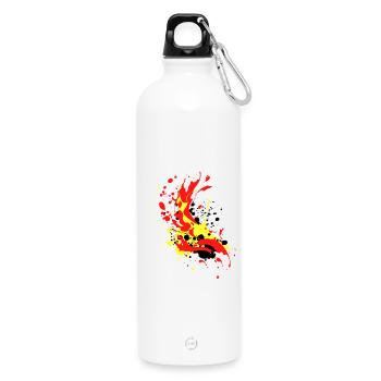 splash bunt farbe muster aufdruck comic style - Trinkflasche mit Karabiner 750 ml - Weiß - Vorne