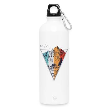 Tri-Color Mountain Quest - Water Bottle with carabiner 750 ml - white - Front