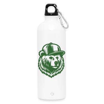 Grizzly froid (vert) - Gourde en inox avec mousqueton 750 ml - blanc - Devant