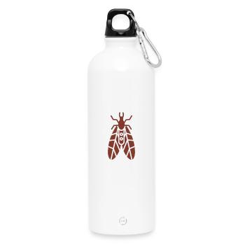 Fragile caddisfly - Water Bottle with carabiner 750 ml - white - Front