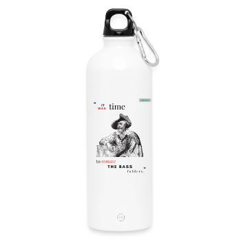 BASSES PARODY design 001 - Water Bottle with carabiner 750 ml - white - Front