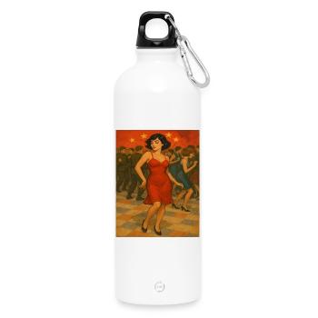Femme dans la danse de la nuit - Gourde en inox avec mousqueton 750 ml - blanc - Devant