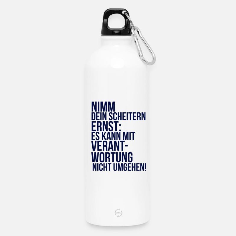 about going wild: Nimm dein Scheitern ernst - Trinkflasche mit Karabiner 750 ml - Weiß