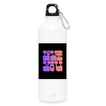 Liebe dich - Trinkflasche mit Karabiner 750 ml - Weiß - Vorne