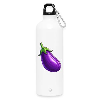 aubergine - Gourde en inox avec mousqueton 750 ml - blanc - Devant