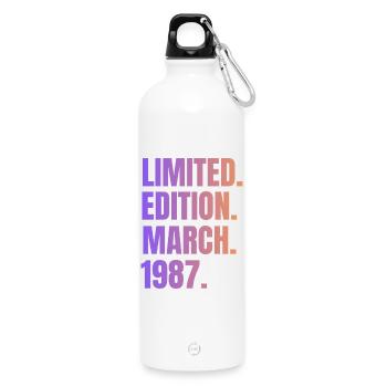 Mars 1987 Année 1987 Retro 1987 Édition limitée - Gourde en inox avec mousqueton 750 ml - blanc - Devant