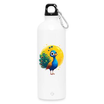 Peacock - Water Bottle with carabiner 750 ml - white - Front