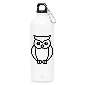 owl - Water Bottle with carabiner 750 ml - white - Front