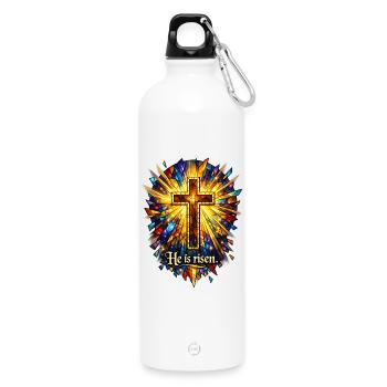 Il est ressuscité - Gourde en inox avec mousqueton 750 ml - blanc - Devant