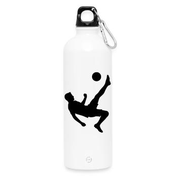Armoiries du maillot du footballeur Bloc de construction - Gourde en inox avec mousqueton 750 ml - blanc - Devant