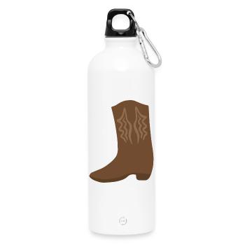 Art de point de botte western - Gourde en inox avec mousqueton 750 ml - blanc - Devant