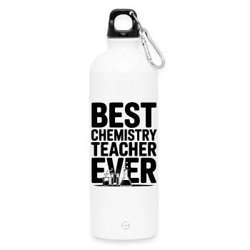 Best Chemistry Teacher Ever - Water Bottle with carabiner 750 ml - white - Front