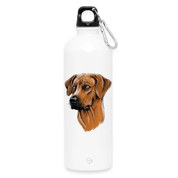 Rhodesian Ridgeback - Trinkflasche mit Karabiner 750 ml - Weiß - Vorne