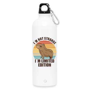 Motif animalier du zoo de Capybara - Gourde en inox avec mousqueton 750 ml - blanc - Devant
