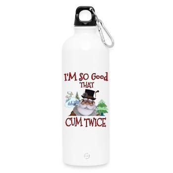 Santa Jingle Zweimal - Trinkflasche mit Karabiner 750 ml - Weiß - Vorne