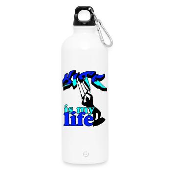 King is my life Graffiti - Water Bottle with carabiner 750 ml - white - Front
