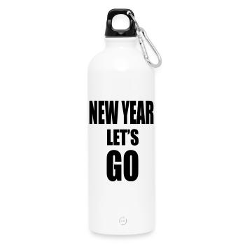 Nouvel An Lâche-PRISE - Slogan de motivation - Gourde en inox avec mousqueton 750 ml - blanc - Devant