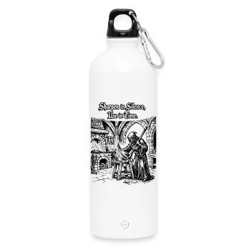 Reaper T-Shirt Dark Art Death Scythe Design Tee - Gourde en inox avec mousqueton 750 ml - blanc - Devant