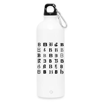Typographie Lettre B Mosaïque de glyphes - Gourde en inox avec mousqueton 750 ml - blanc - Devant