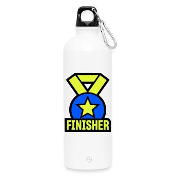 Stolzer Finisher Medaille Stern - Trinkflasche mit Karabiner 750 ml - Weiß - Vorne